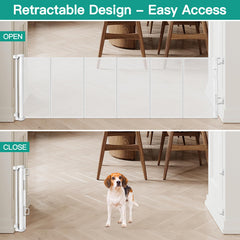 Borthmiu gate with reinforced rods keeps the soft mesh sturdy.