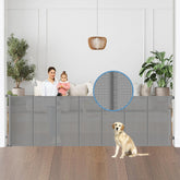 Borthmiu reinforced 100-inches wide gate extended setup for seamless doorway coverage.
