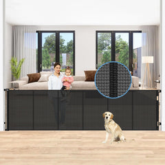 Borthmiu reinforced 150-inch gate mesh rolled for space-saving safety.