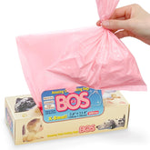 BOS Amazing Odor-Sealing Bags pink compact box enables easy dispensing.