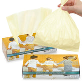 BOS odor-sealing diaper bags in cream yellow lock in odors for a cleaner nursery.