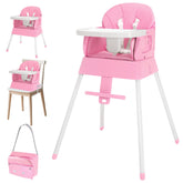 BOSEDSANG 4-in-1 high chair pink folded view highlights space-saving design