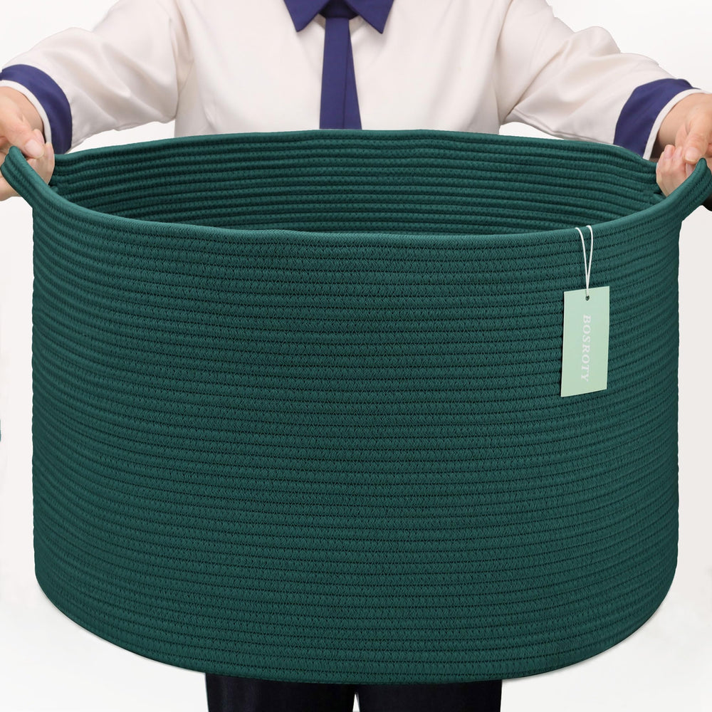 BOSROTY extra-large basket 87l in living room stores blankets and toys neatly.