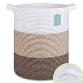 BOSROTY large blanket basket front view shows tall storage for blankets and toys