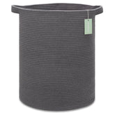BOSROTY large cotton rope laundry hamper 72L viewed front for towels and clothes