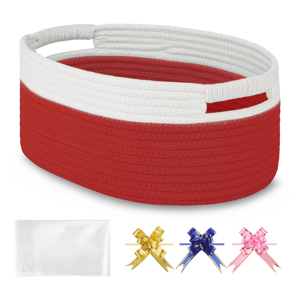BOSROTY small woven basket with gift bag and ribbons for elegant presentation