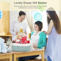 Bosroty basket on a shelf in nursery for organized storage