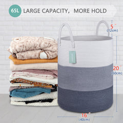 BOSROTY woven-rope-basket stores toys and keeps play spaces tidy.