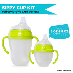 Botabee bottle handles in green add secure grip for toddlers