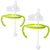 Botabee soft spout transition kit on Comotomo bottle showing easy 5oz and 8oz compatibility