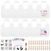 BOUBONI packaging of the DIY baby bibs set, ideal for baby shower crafts