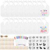 BOUBONI DIY baby bibs set shows 18 white bibs for easy baby shower crafts.