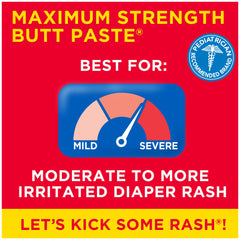 Close-up of Boudreaux's Butt Paste maximum-strength tube showing thick, moisture-sealing ointment.