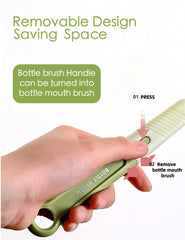 BOVELLA straw cleaner brush reaches small crevices for safe straw cleaning.