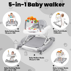 Boyro Baby walker adjustable height supports growing baby and comfortable posture.