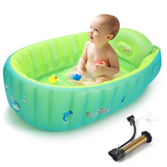 Boysea inflatable baby bathtub pumped for quick setup and travel