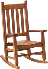 BplusZ kid rocking chair front view in brown for cozy nursery reading.