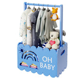 BPMFDTNL wooden baby shower crate closet blue showcases stylish storage for newborn essentials.