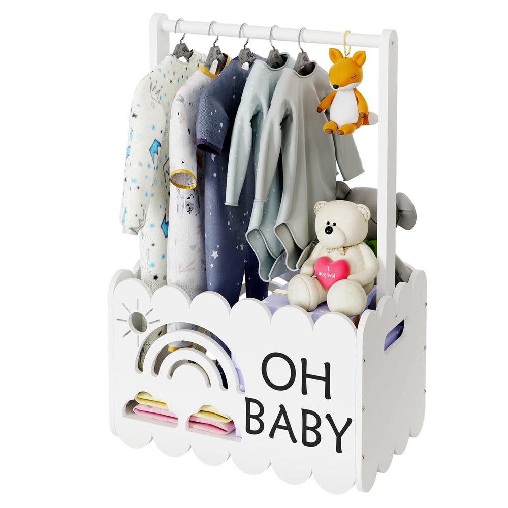 BPMFDTNL wooden baby shower crate closet in white showing durable storage for gifts