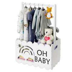 BPMFDTNL wooden baby shower crate closet in white showing durable storage for gifts