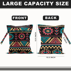 BQXH ethnic-print wet bag pattern adds style to travel and diaper organization.