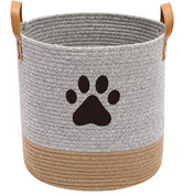 Brabtod cotton dog toy basket close-up reveals hand-woven texture for stylish organization.