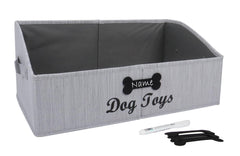 Brabtod large dog toy basket front view with ample storage