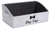 Brabtod linen-cotton dog toy box front view highlights easy transport.
