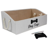 Brabtod trapezoid dog toy basket with rope handles keeps toys organized and accessible.