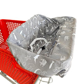 Brain Architect Child gray Seaworld cart cover on a cart keeps baby comfy and clean.