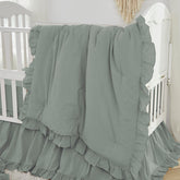 Brandream boho crib comforter in soft green for all-season warmth