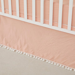 Brandream Boho crib skirt close-up tassel detail for chic nursery decor