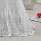 Brandream boho-crib-skirt close-up shows delicate lace trim for vintage charm