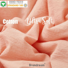 Brandream Boho crib skirt flatlay showing four-sided drop for standard crib