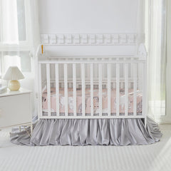 Brandream crib bed skirt gray Boho fits standard crib and toddler bed securely