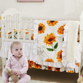 Brandream crib bedding ruffle blanket 28x40 adds cozy texture to the nursery.