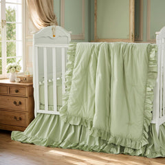 Brandream crib skirt 52x28 with 16 inch drop for a tidy nursery look