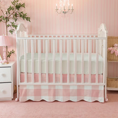 Brandream crib skirt drapes neatly on standard crib for tidy setup.