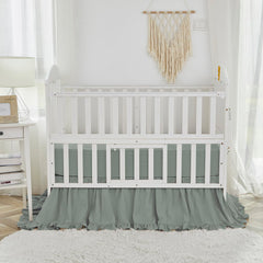 Brandream crib skirt green adds tidy, stylish finish for nursery