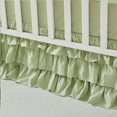 Brandream crib skirt features split corners to stay neatly in place.