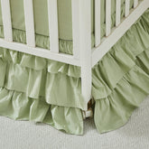 Brandream crib skirt triple layer cotton adds soft texture and nursery elegance.