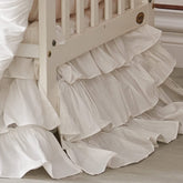 Brandream crib skirt triple-layer white dust ruffle adds luxurious nursery detail.