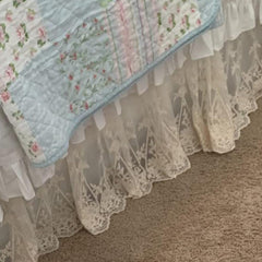 Brandream dust ruffle lace detail emphasizes delicate accent for nursery elegance