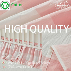 Brandream Crib Skirt folded display highlights easy styling options.