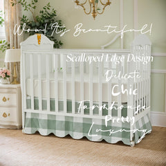 Brandream gingham plaid crib skirt brings timeless pattern for nursery design.