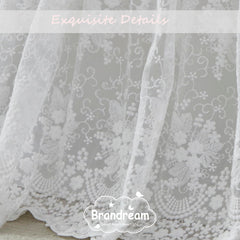 Brandream nursery decor scene in cream tones with lace ruffle for a calm backdrop