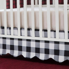 Brandream Scallop Edge Crib Skirt close-up showing elegant scallop edge for a polished nursery look
