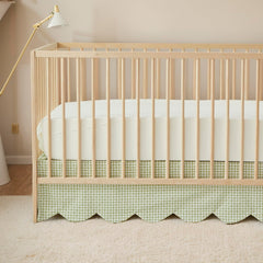 Brandream scallop edge crib skirt in cotton for a cozy nursery.