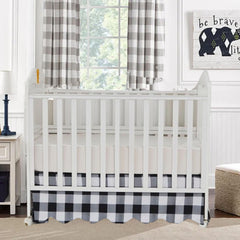 Brandream Scallop Edge Crib Skirt drapes smoothly under the crib for clean coverage