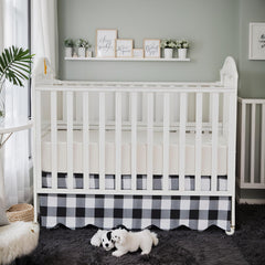 Brandream Scallop Edge Crib Skirt features durable double-stitching for lasting nursery use